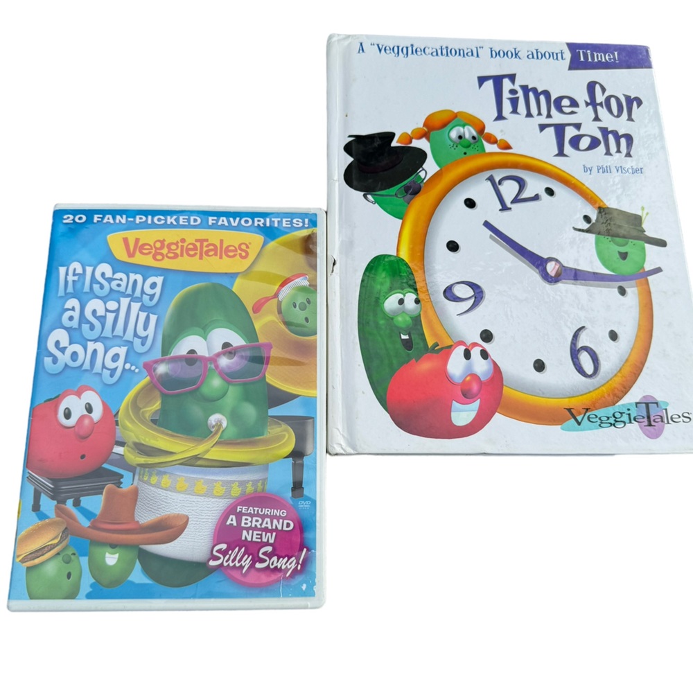 Veggie Tales kids youth DVD cartoons & Book